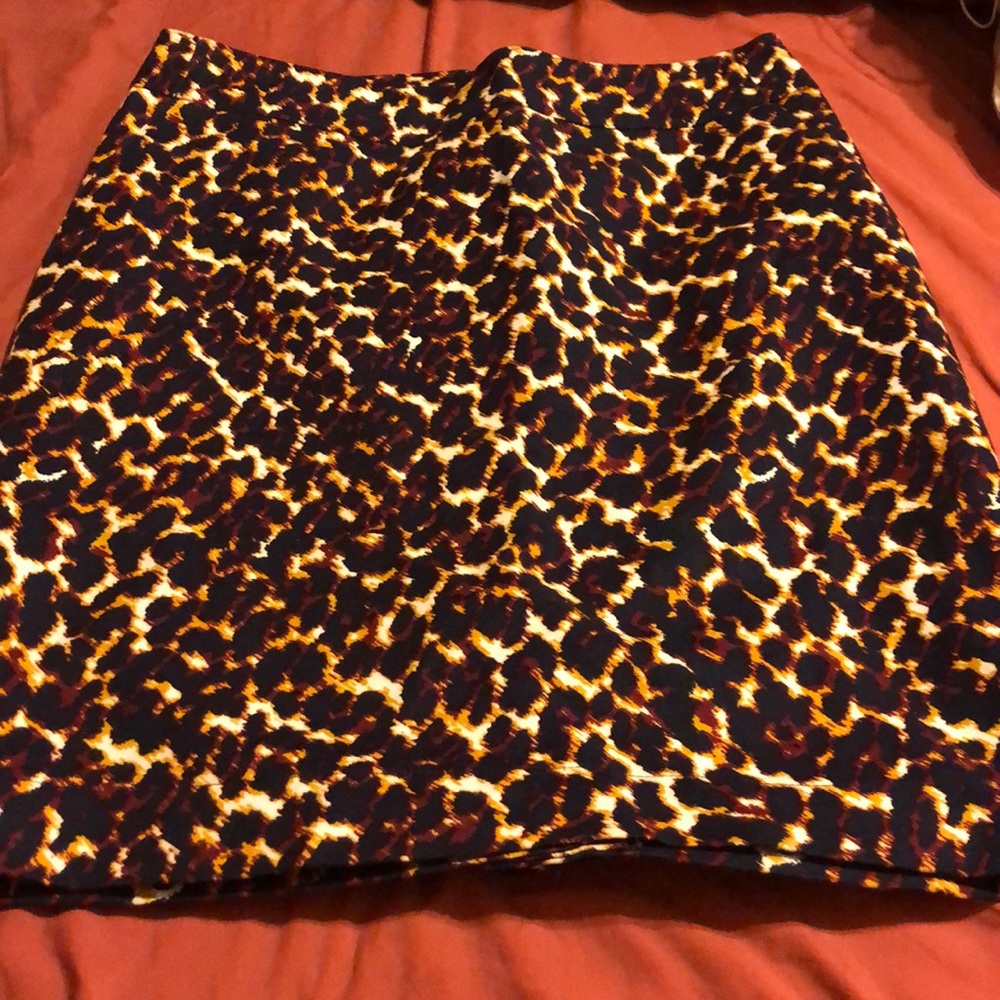 Navy Printed Skirt